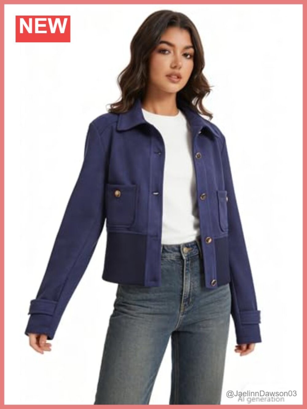 Women's Faux Suede Cropped Aviator Jacket - Picture 4 of 6